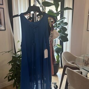 Elegant Blue Sleeveless Dress